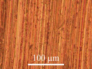 Micrograph of copper specimen ground with 1200 grit paper