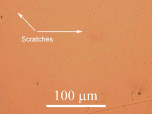 Micrograph of copper specimen polished to 1 micron level