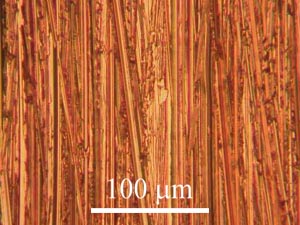 Micrograph of copper specimen ground with 400 grit paper