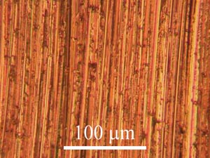 Micrograph of copper specimen ground with 800 grit paper