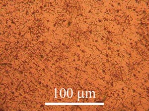 Micrograph of over etched copper specimen
